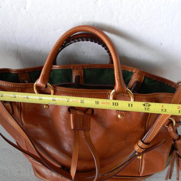 DOONEY & BOURKE FLORENTINE NATURAL TAN LEATHER BUCKLEY BUCKET DRAWSTRING BAG - Picture 5 of 16